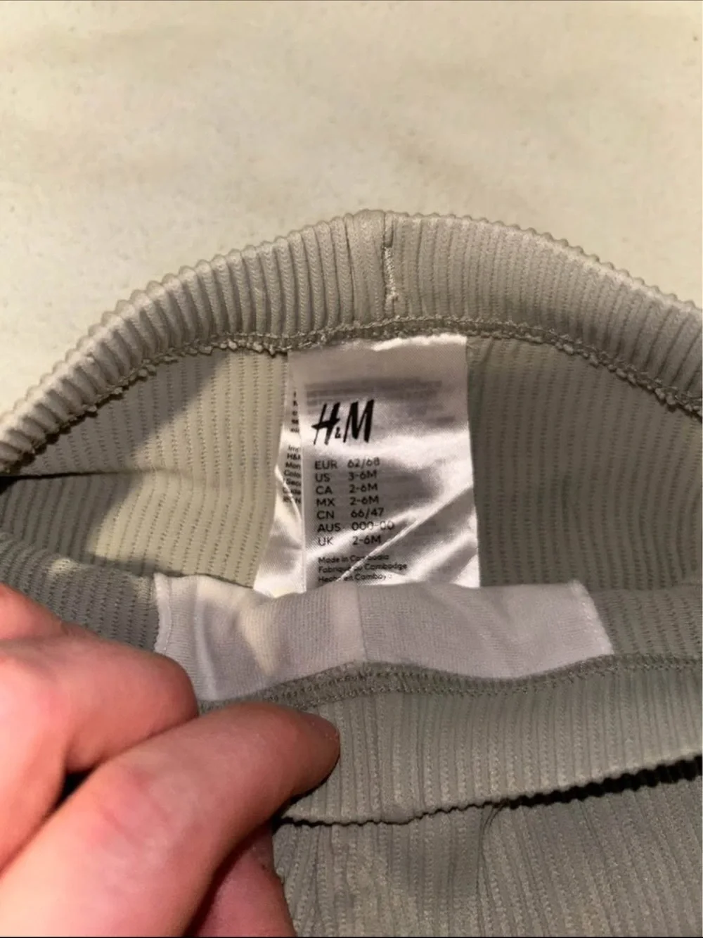 H&M Ribbed Drawstring Bike Shorts in Mint Green